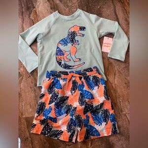 NWT Jumping Beans Rash Shirt and Swim Trunks | Size 3T